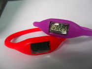 Kırmızı / mor Sport silikon pedometre İzle ile LCD perde kız / erkek