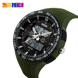 Ordu Yeşil Büyük Analog Sayısal Bilek İzle Çift Japonya Movts Dial