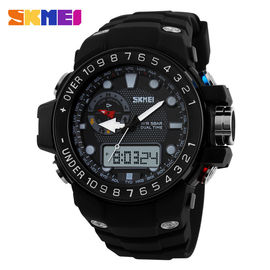 Shining Tokalar ile Siyah Güçlü PU Kayış Analog Sayısal Bilek İzle