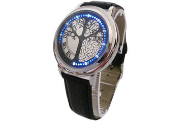 Deri bileklik LED Dijital bilek Watch Unisex için yüzme, su geçirmez