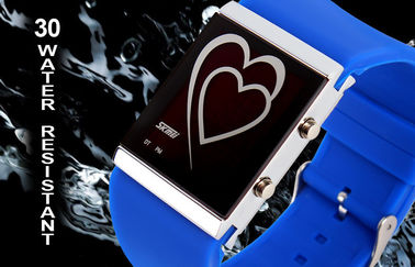 LED Dijital kol saati kalp tarzı çift EL aydınlatmalı ayna izle