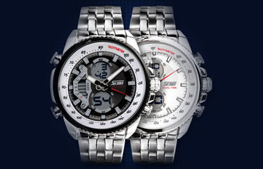 Saatlik Chime ile Mens Business 12/24 saat Metal Askı İzle LCD Ekran