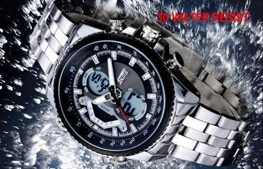 Saatlik Chime ile Mens Business 12/24 saat Metal Askı İzle LCD Ekran