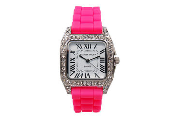 Lady 1 ATM Kuvars Bling Diamond Bilek Saatler Silikon Watchband izle